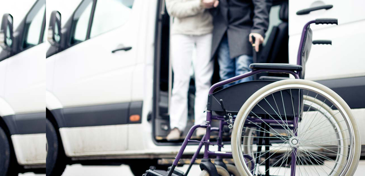 Wheelchair accessible van with hydraulic lift for medical transportation in Houston